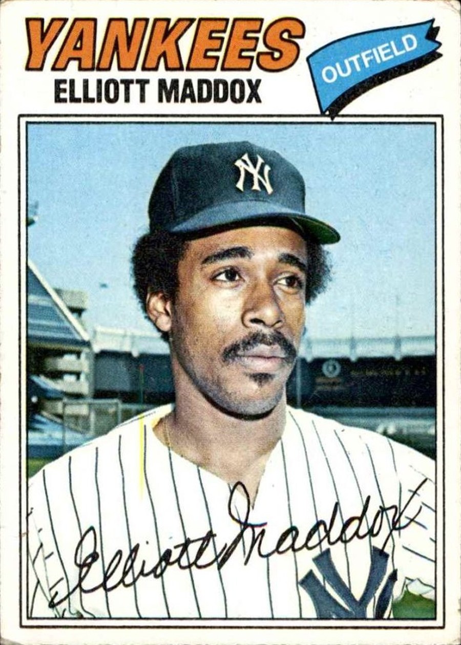 1977 Topps #332 Elliott Maddox, New York Yankees