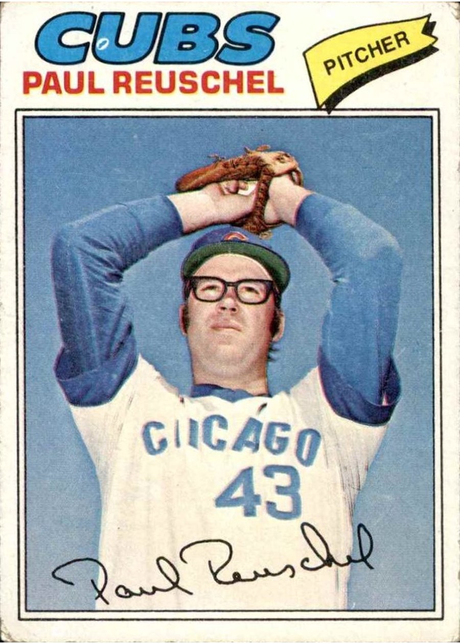1977 Topps #333 Paul Reuschel, Chicago Cubs