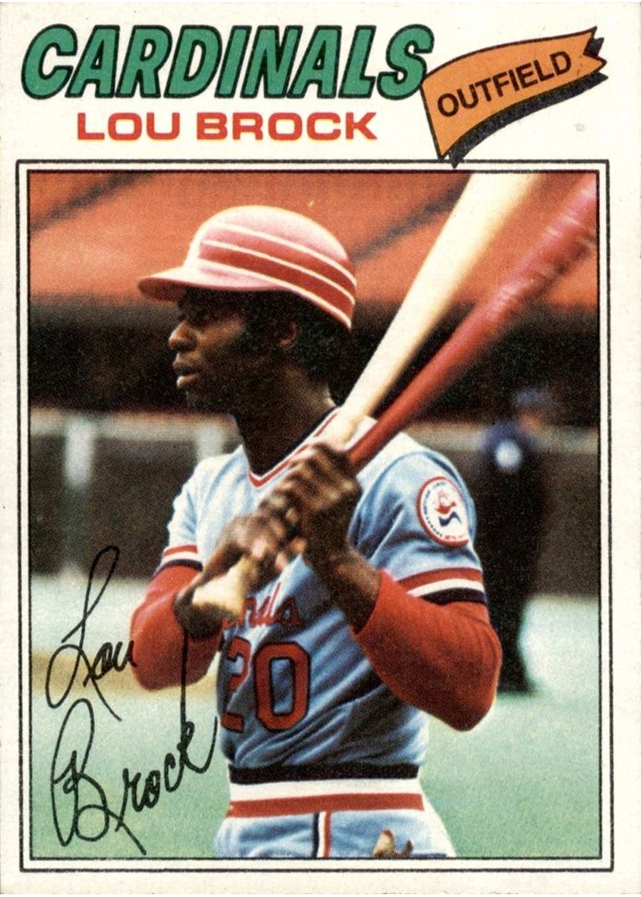 1977 Topps #355 Lou Brock, St. Louis Cardinals