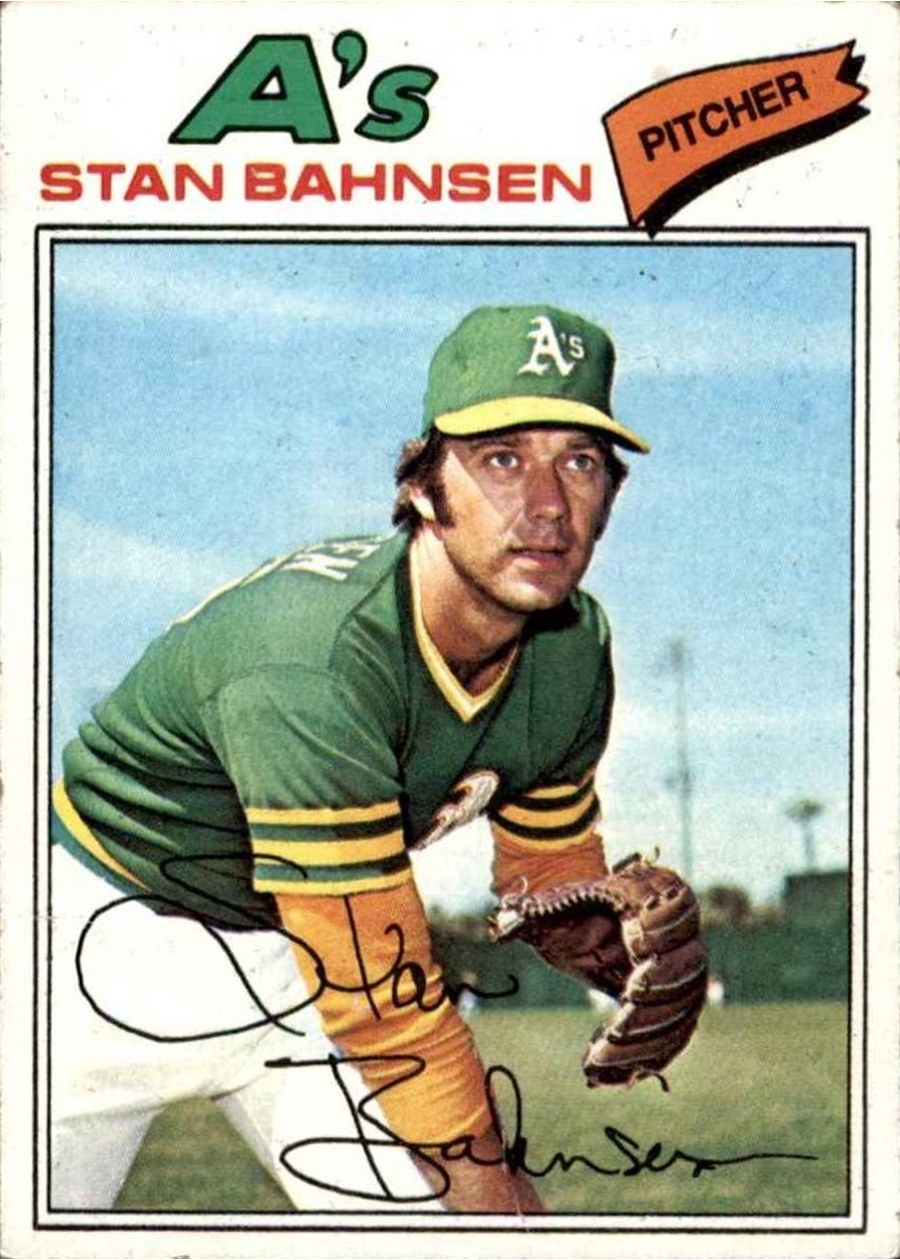 1977 Topps #383 Stan Bahnsen, Oakland Athletics