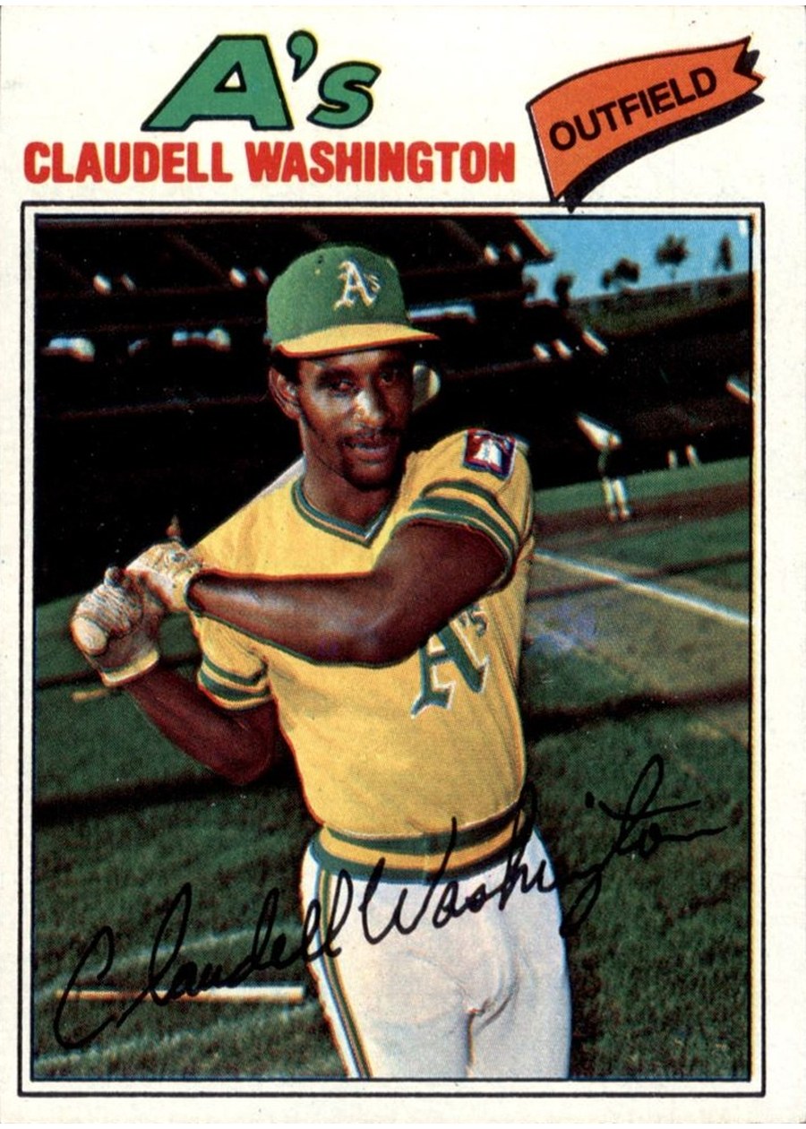 1977 Topps #405 Claudell Washington, Oakland Athletics