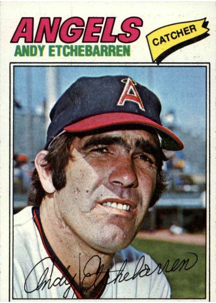 1977 Topps #454 Andy Etchebarren, California Angels