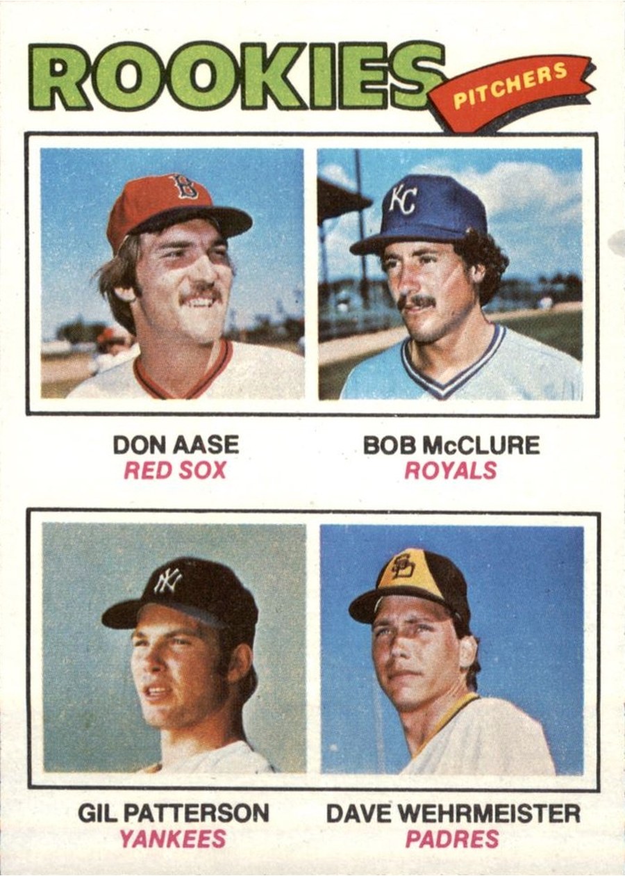 1977 Topps #472 1977 Rookie Pitchers, Boston Red Sox / Kansas City Royals / New York Yankees / San Diego Padres