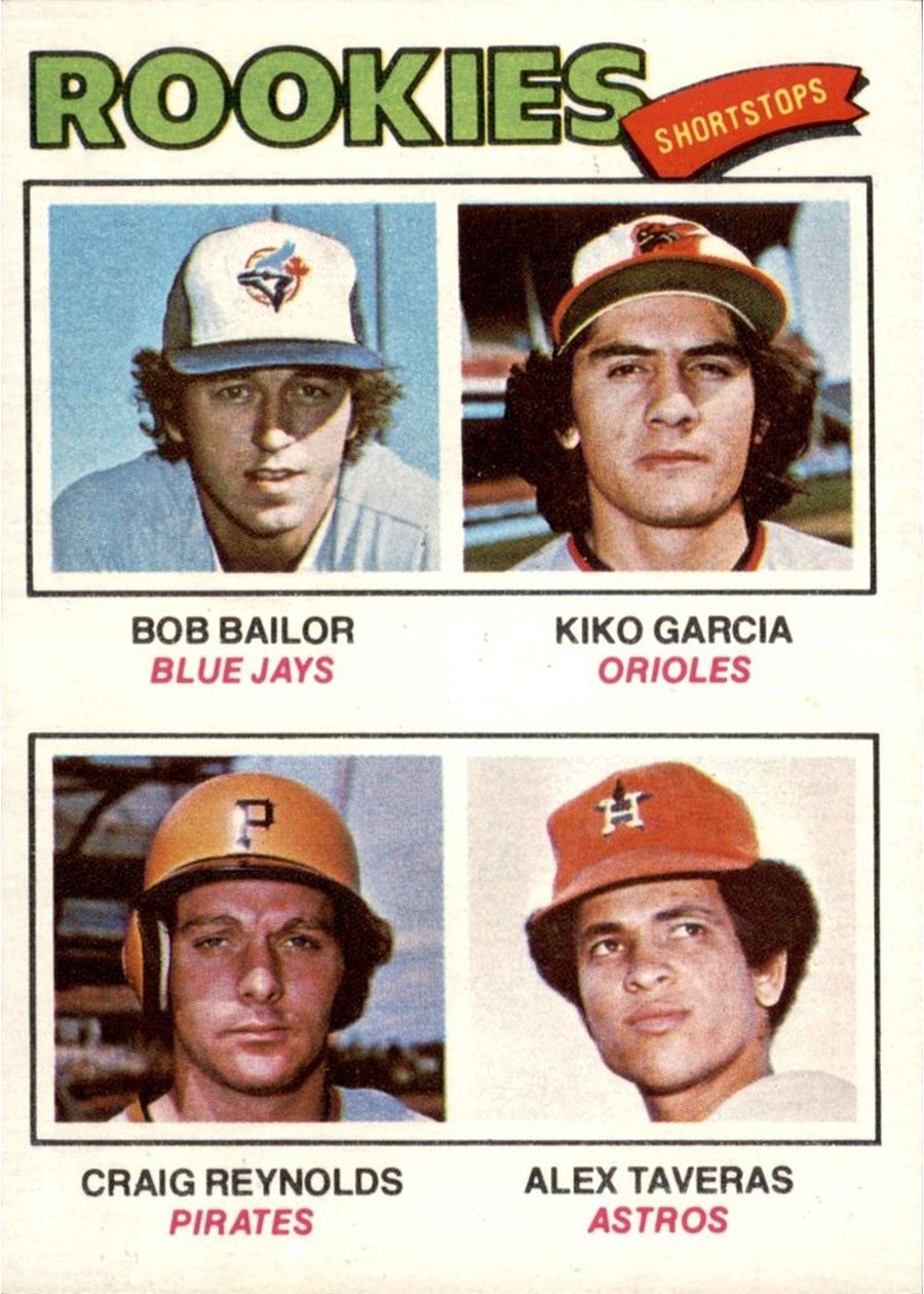 1977 Topps #474 1977 Rookie Shortstops, Toronto Blue Jays / Baltimore Orioles / Pittsburgh Pirates / Houston Astros
