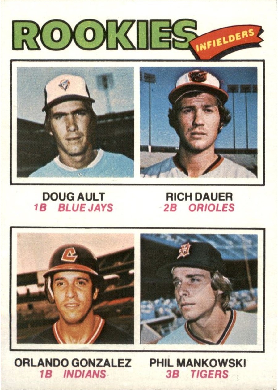 1977 Topps #477 1977 Rookie Infielders, Toronto Blue Jays / Baltimore Orioles / Cleveland Indians / Detroit Tigers