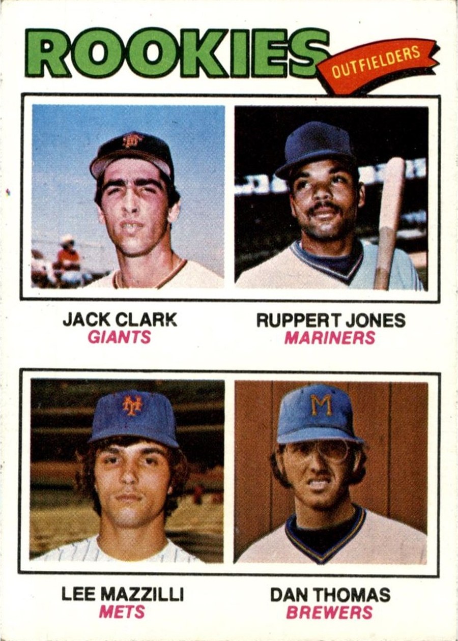 1977 Topps #488 1977 Rookie Outfielders, San Francisco Giants / Seattle Mariners / New York Mets / Milwaukee Brewers