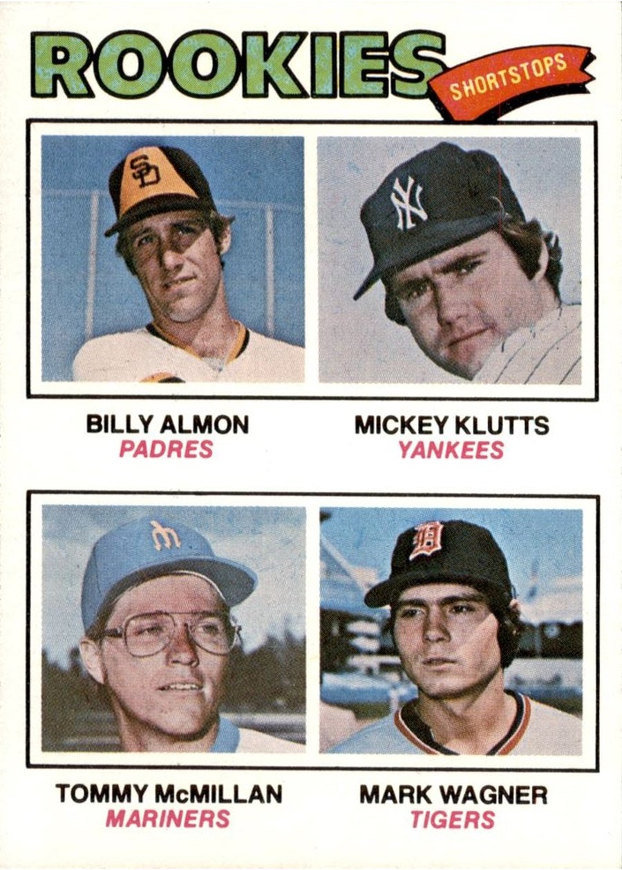 1977 Topps #490 1977 Rookie Shortstops, San Diego Padres / New York Yankees / Seattle Mariners / Detroit Tigers