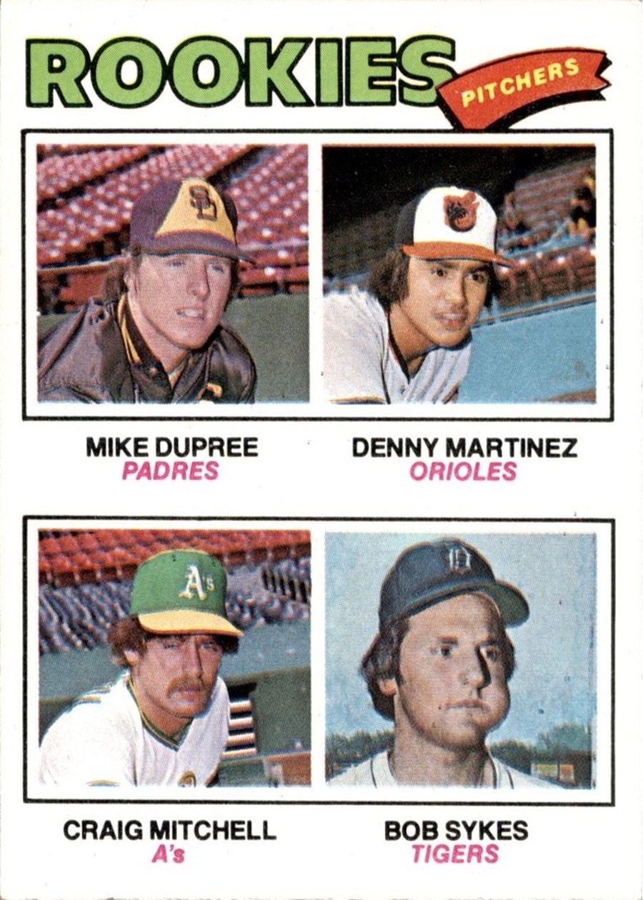 1977 Topps #491 1977 Rookie Pitchers, San Diego Padres / Baltimore Orioles / Oakland Athletics / Detroit Tigers