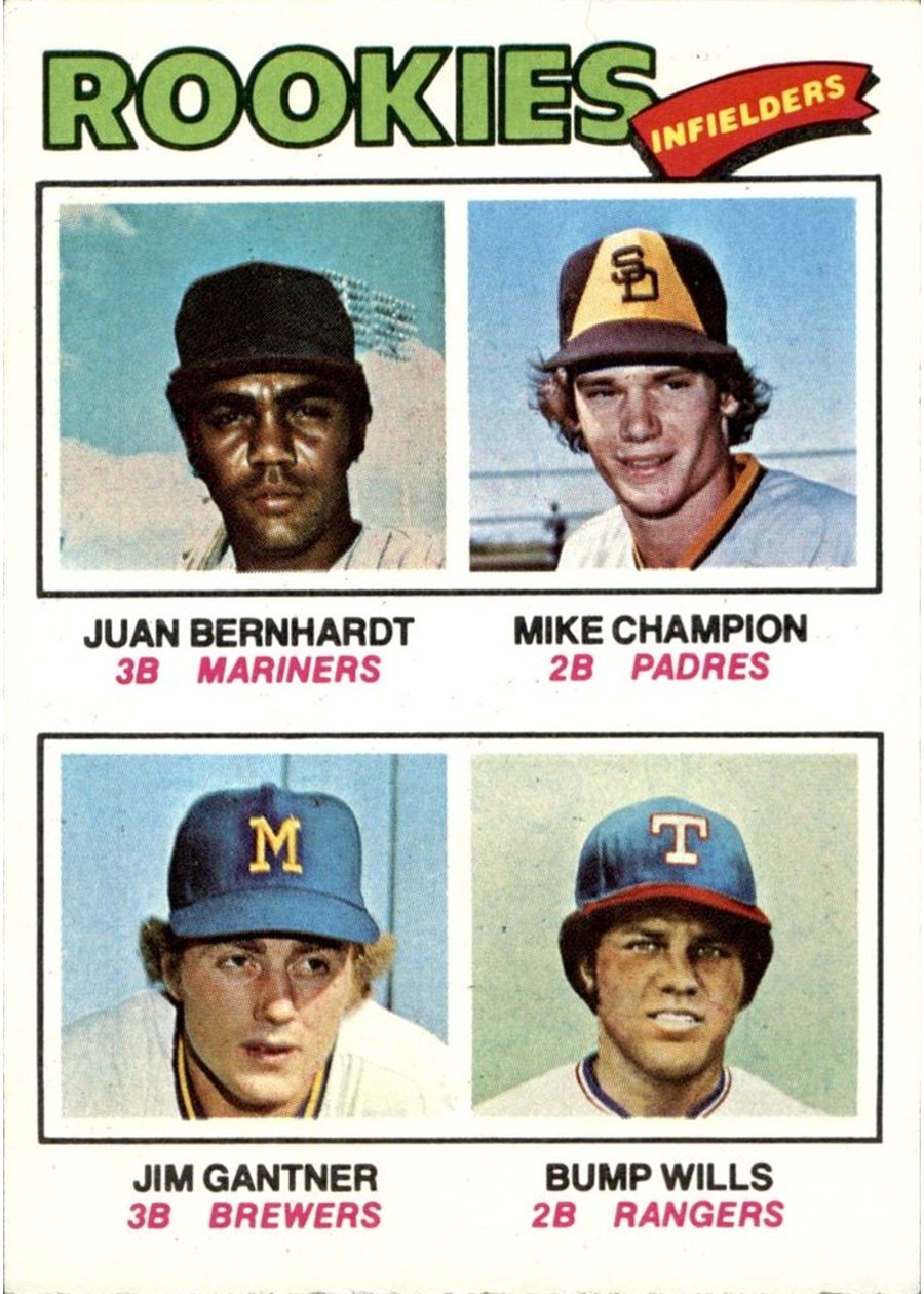 1977 Topps #494 1977 Rookie Infielders, Seattle Mariners / San Diego Padres / Milwaukee Brewers / Texas Rangers