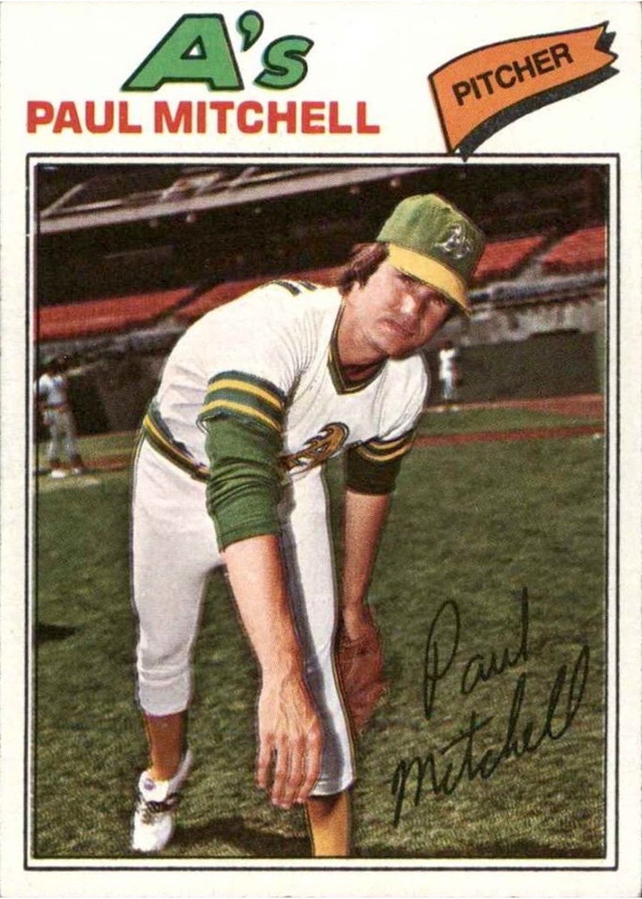 1977 Topps #53 Paul Mitchell, Oakland Athletics