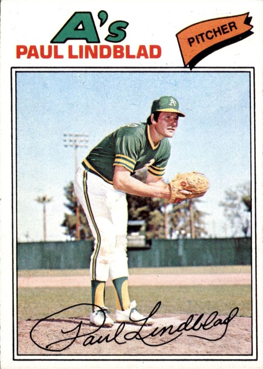 1977 Topps #583 Paul Lindblad, Oakland Athletics