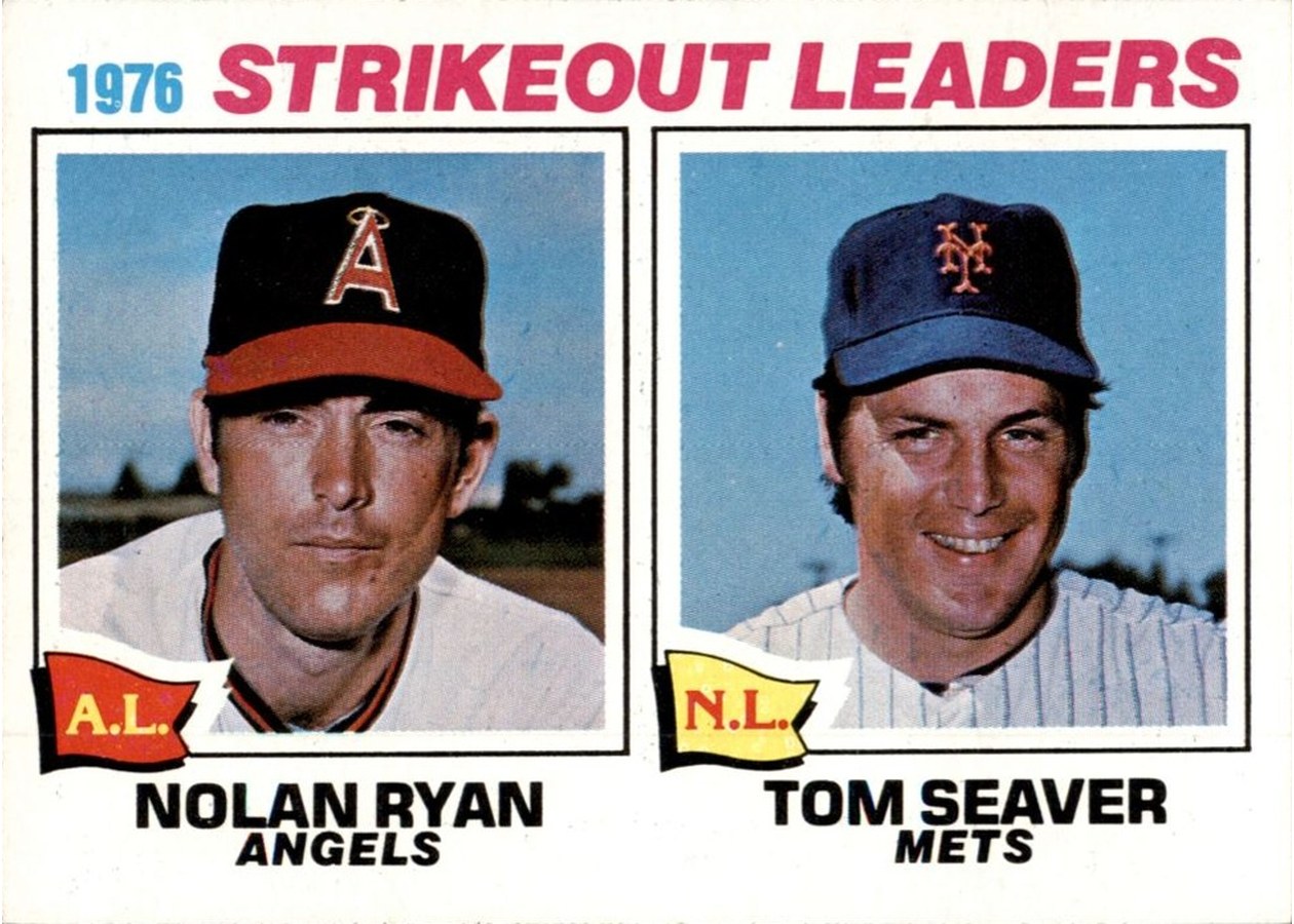 1977 Topps #6 1976 Strikeout Leaders, California Angels / New York Mets