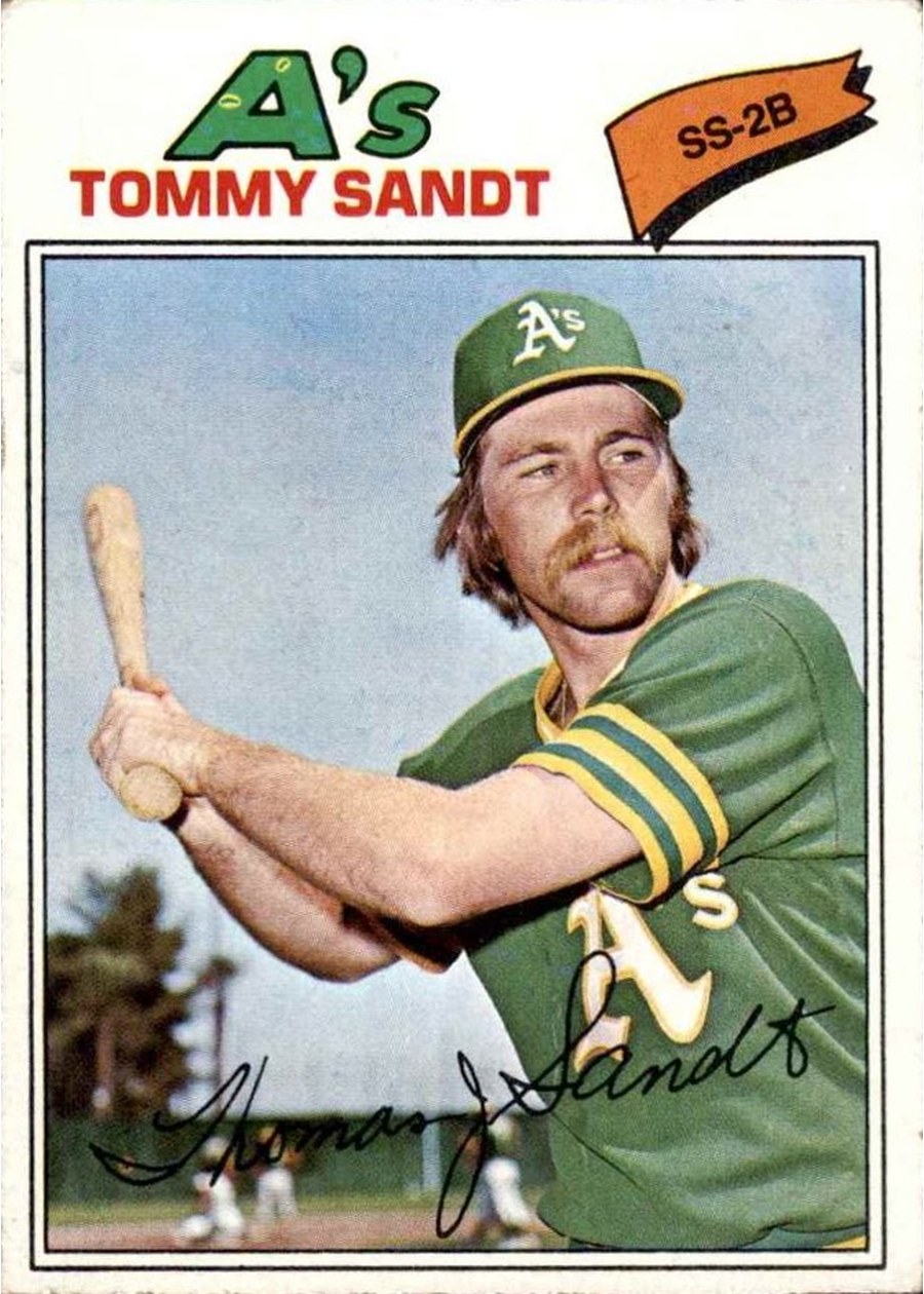 1977 Topps #616 Tommy Sandt, Oakland Athletics