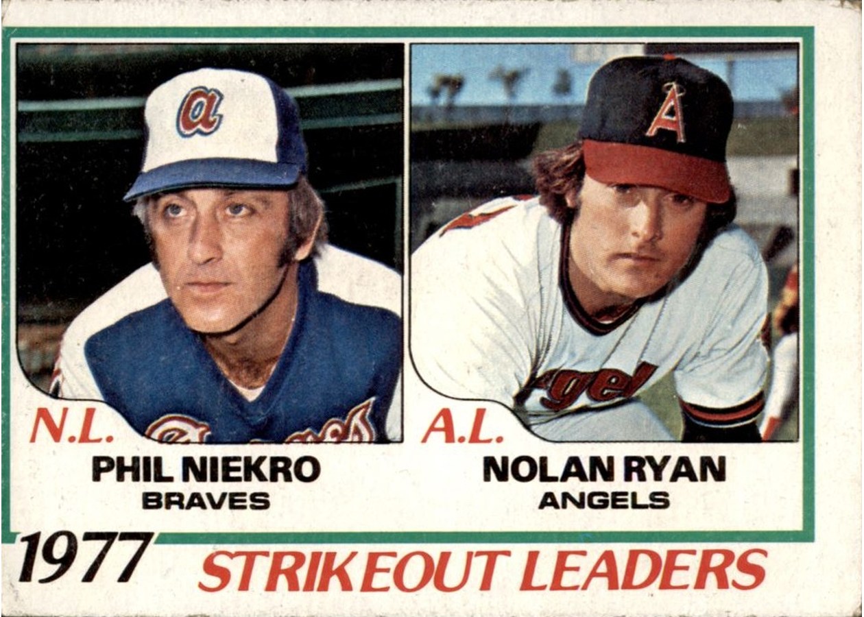 1978 Topps #206 1977 Strikeout Leaders, Atlanta Braves / California Angels