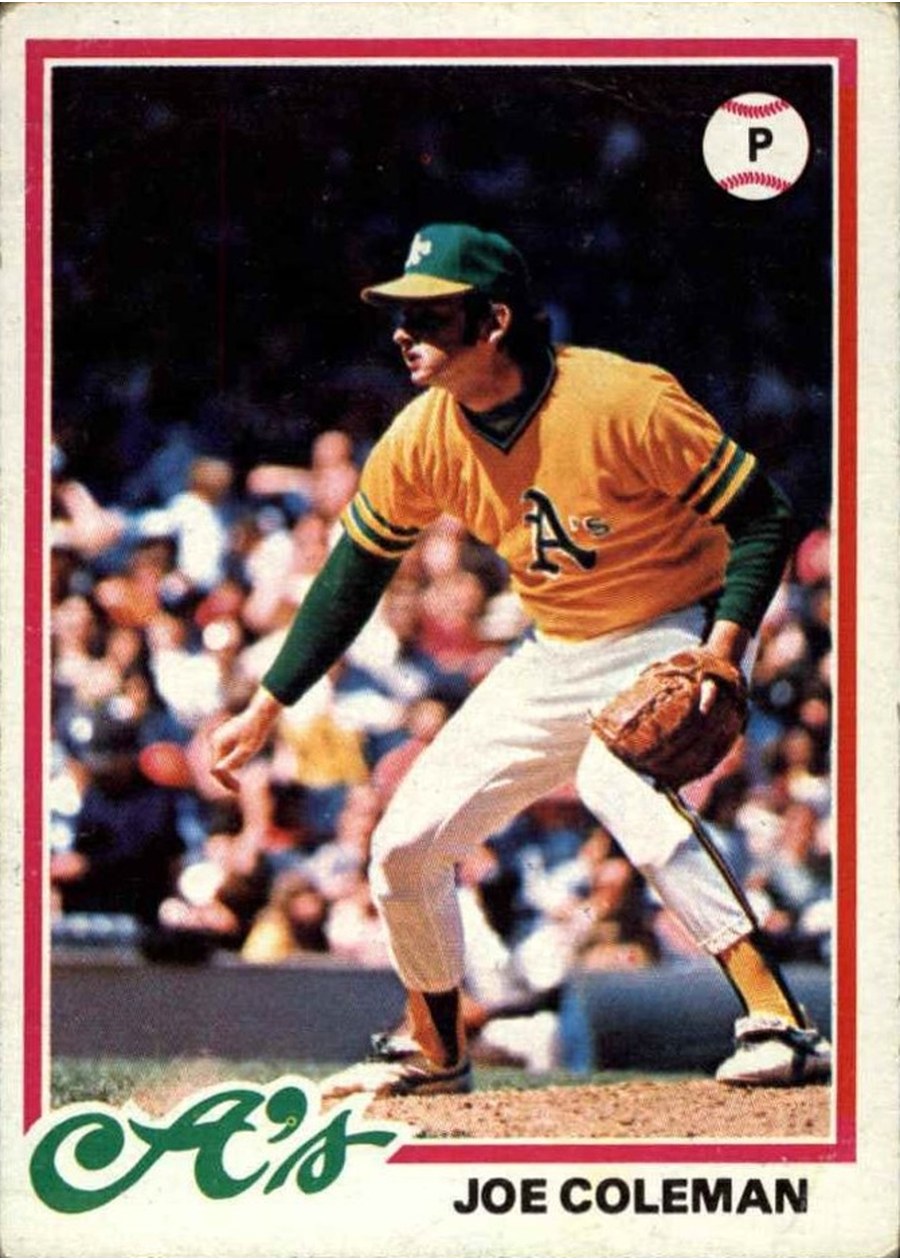 1978 Topps #554 Joe Coleman, Oakland Athletics