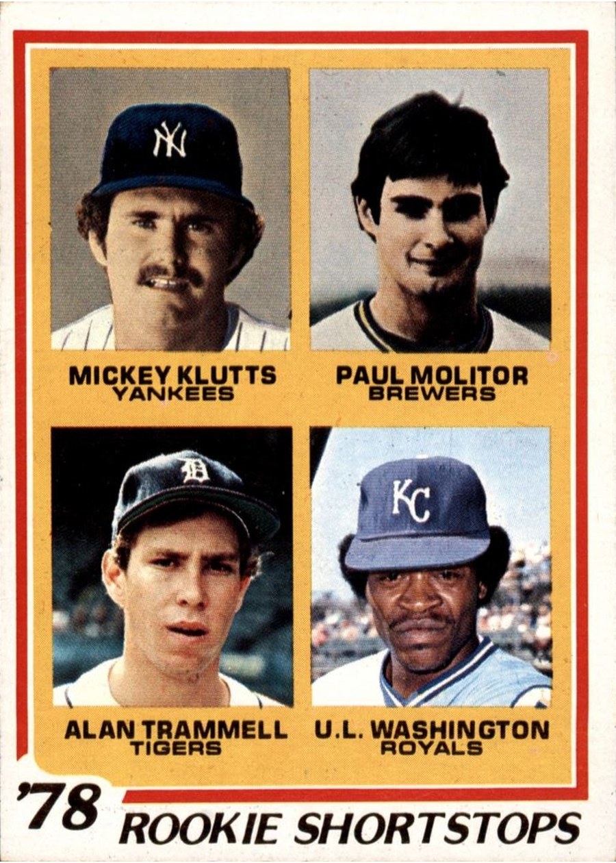 1978 Topps #707 1978 Rookie Shortstops, New York Yankees / Milwaukee Brewers / Detroit Tigers / Kansas City Royals