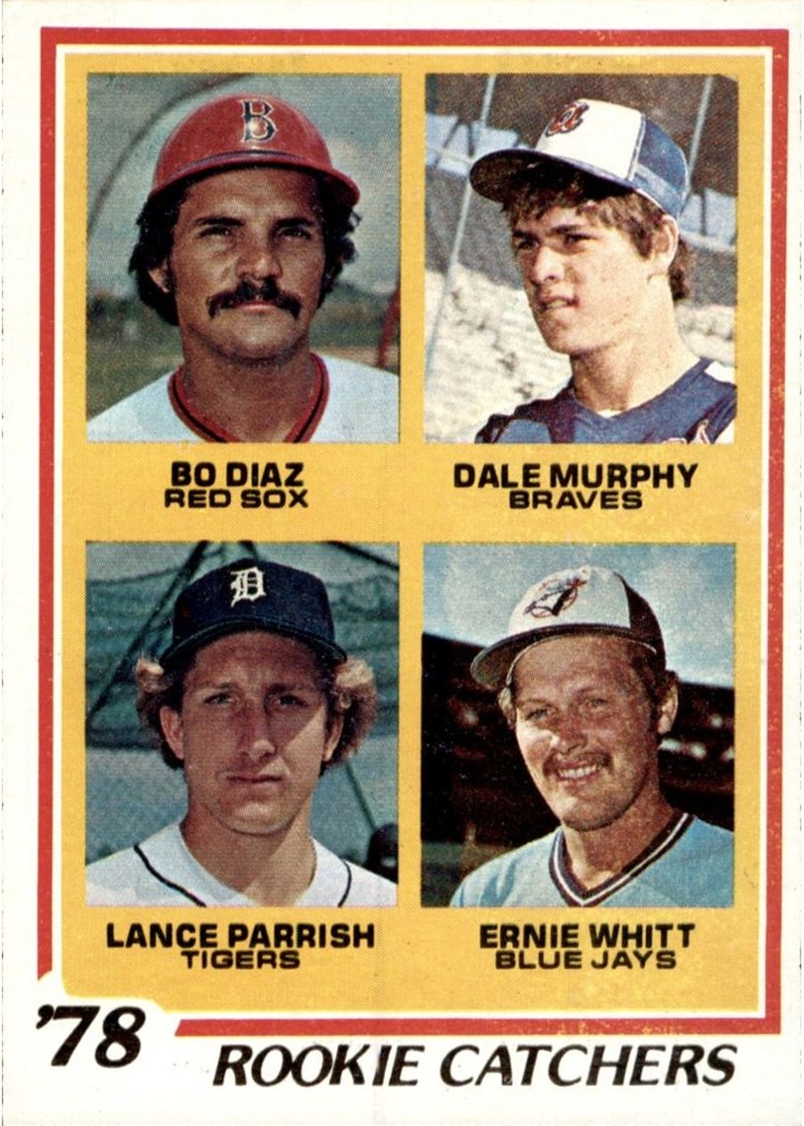 1978 Topps #708 1978 Rookie Catchers, Boston Red Sox / Atlanta Braves / Detroit Tigers / Toronto Blue Jays
