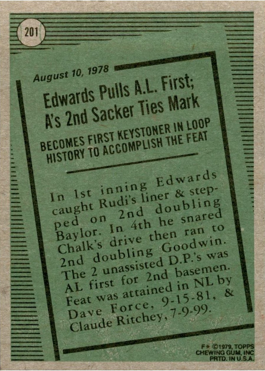 1979 Topps #201 Mike Edwards card back