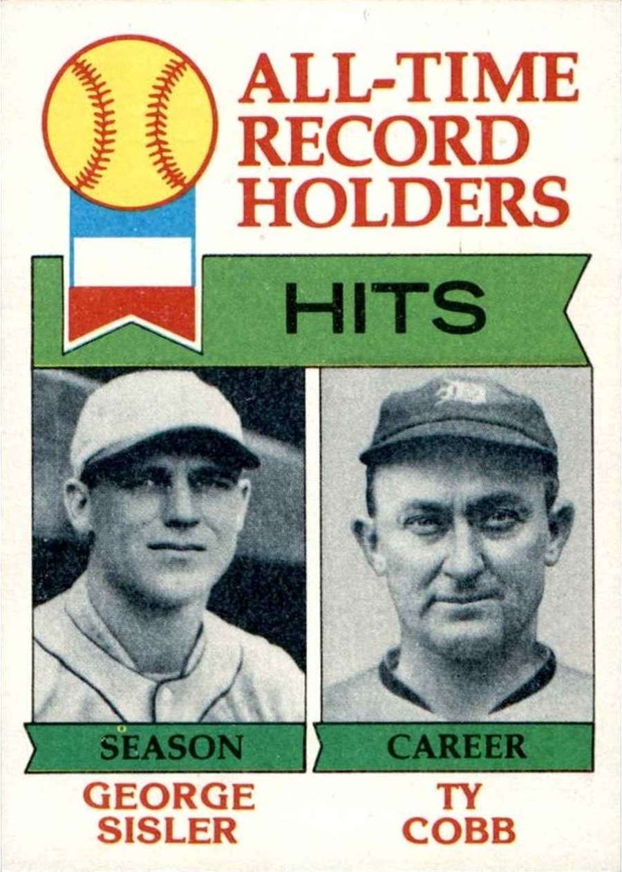 1979 Topps #411 All-Time Record Holders: Hits, St. Louis Browns / Detroit Tigers