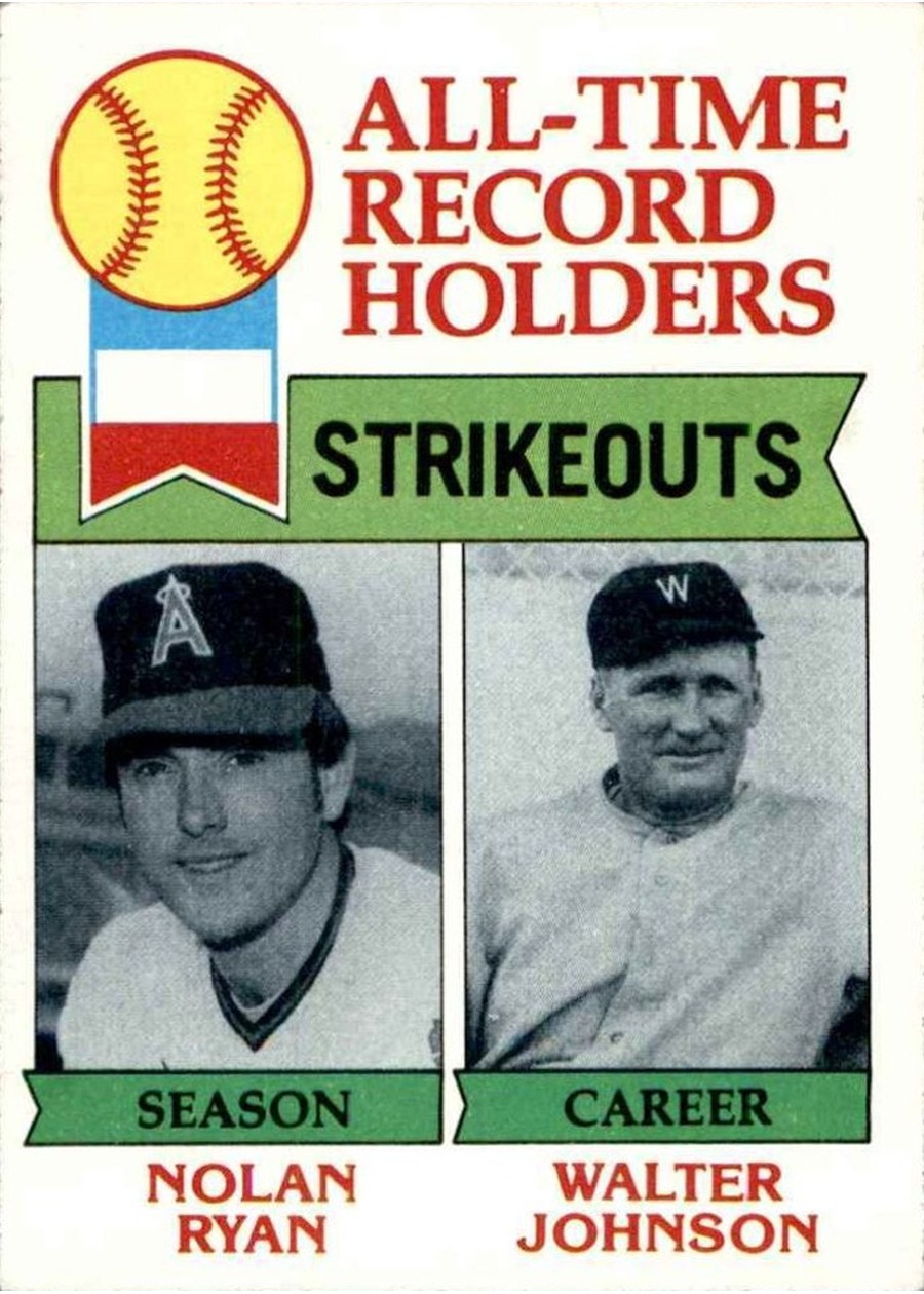 1979 Topps #417 All-Time Record Holders: Strikeouts, California Angels / Washington Senators