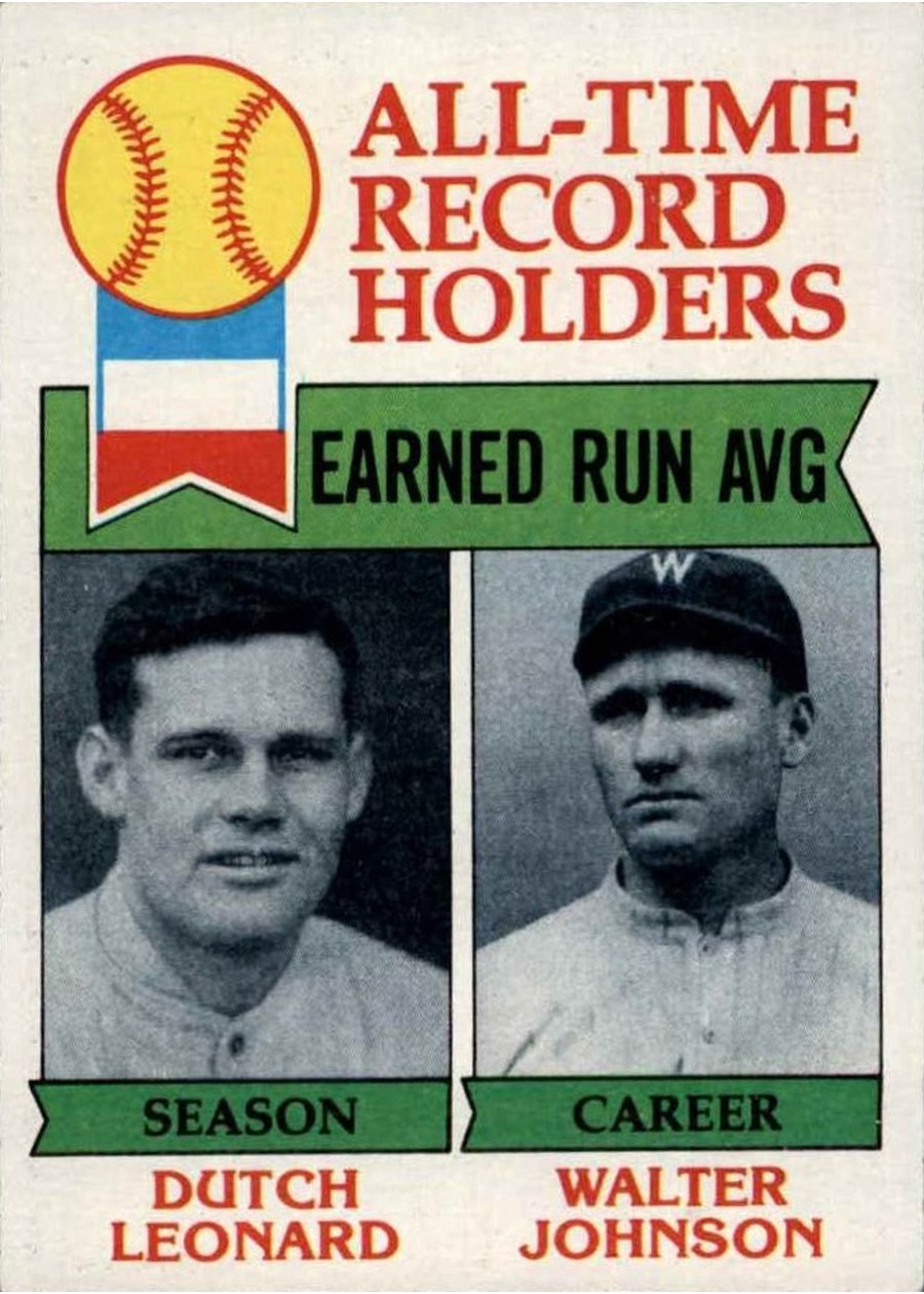 1979 Topps #418 All-Time Record Holders: ERA, Boston Red Sox / Washington Senators