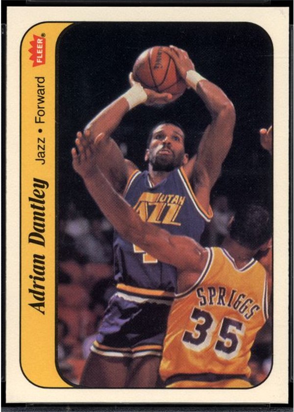 1986-87 Fleer Sticker #3 Adrian Dantley, Utah Jazz