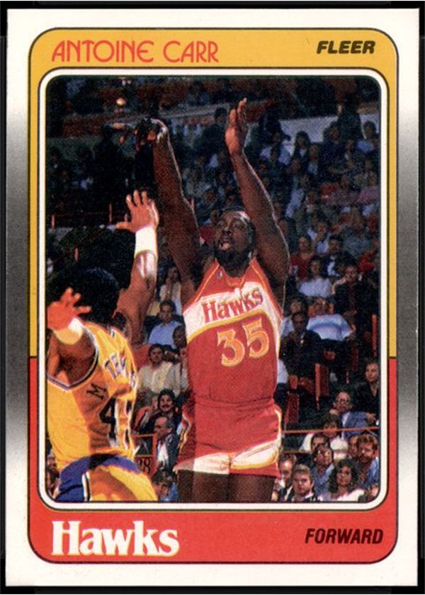 1988-89 Fleer #1 Antoine Carr, Atlanta Hawks