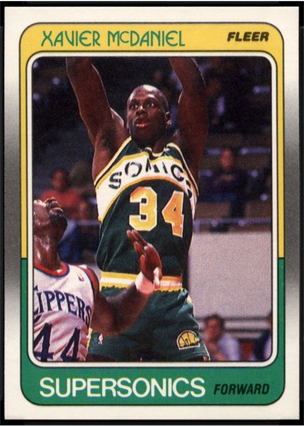 1988-89 Fleer #108 Xavier McDaniel, Seattle SuperSonics