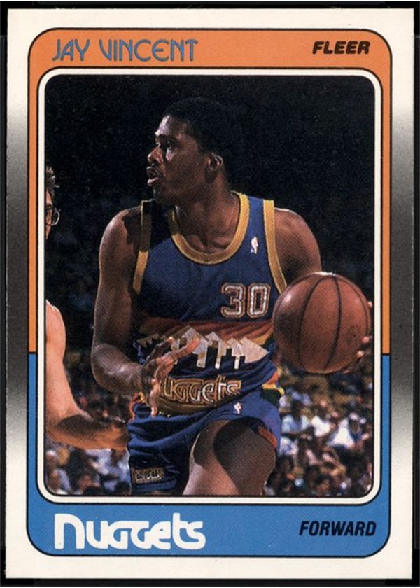1988-89 Fleer #38 Jay Vincent, Denver Nuggets
