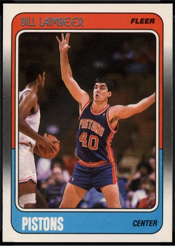 1988-89 Fleer #42 Bill Laimbeer, Detroit Pistons