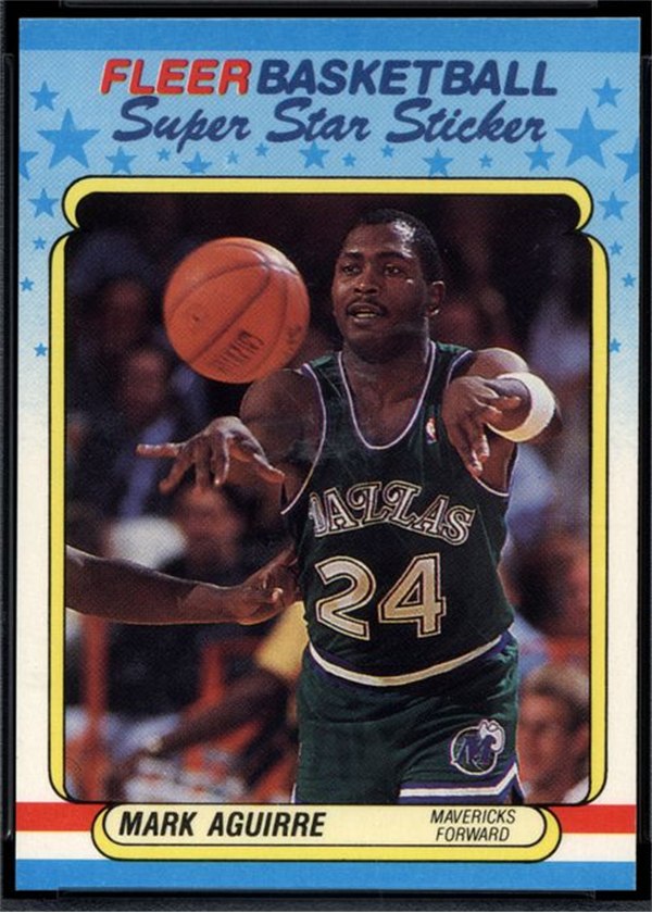 1988-89 Fleer Sticker #1 Mark Aguirre, Dallas Mavericks