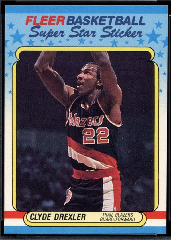 1988-89 Fleer Sticker #3 Clyde Drexler, Portland Trail Blazers