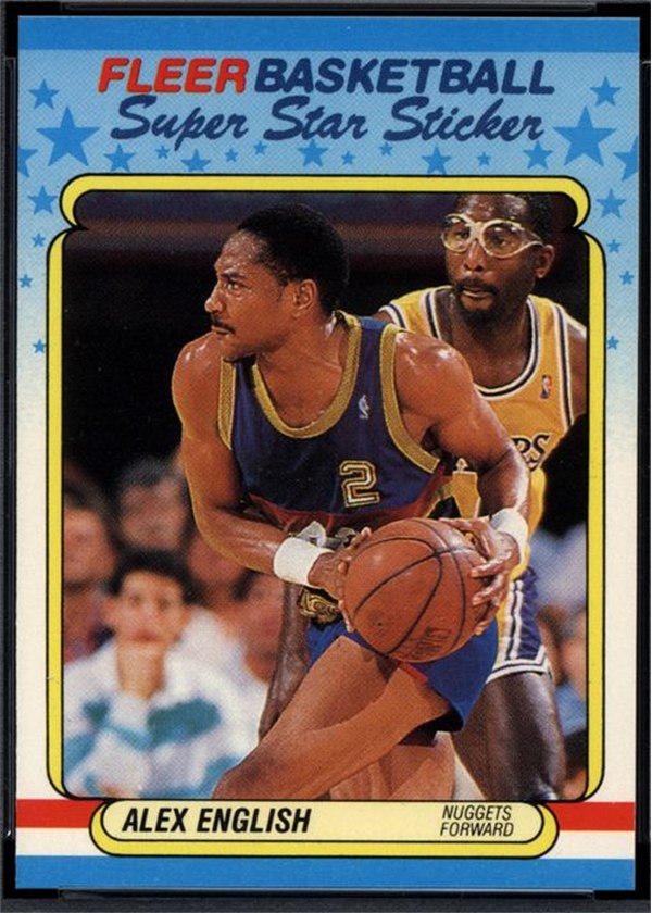 1988-89 Fleer Sticker #4 Alex English, Denver Nuggets
