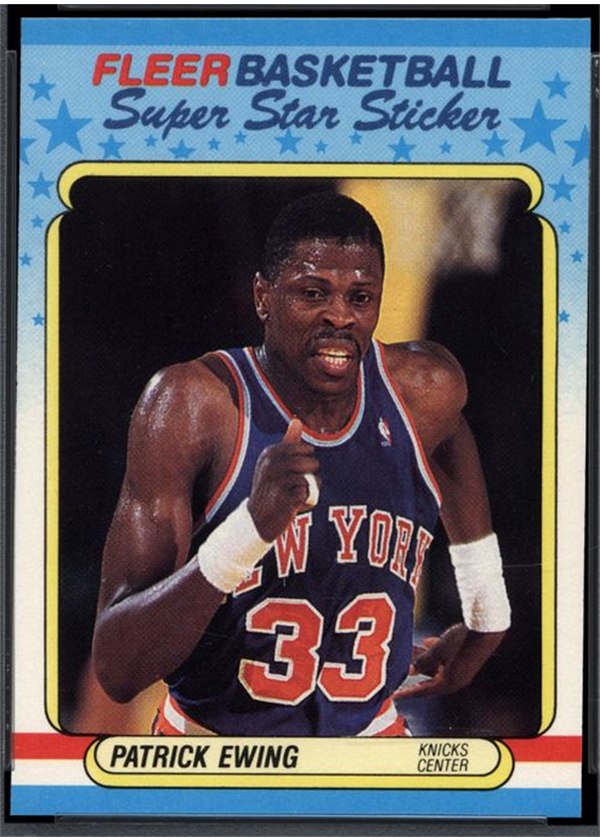 1988-89 Fleer Sticker #5 Patrick Ewing, New York Knicks