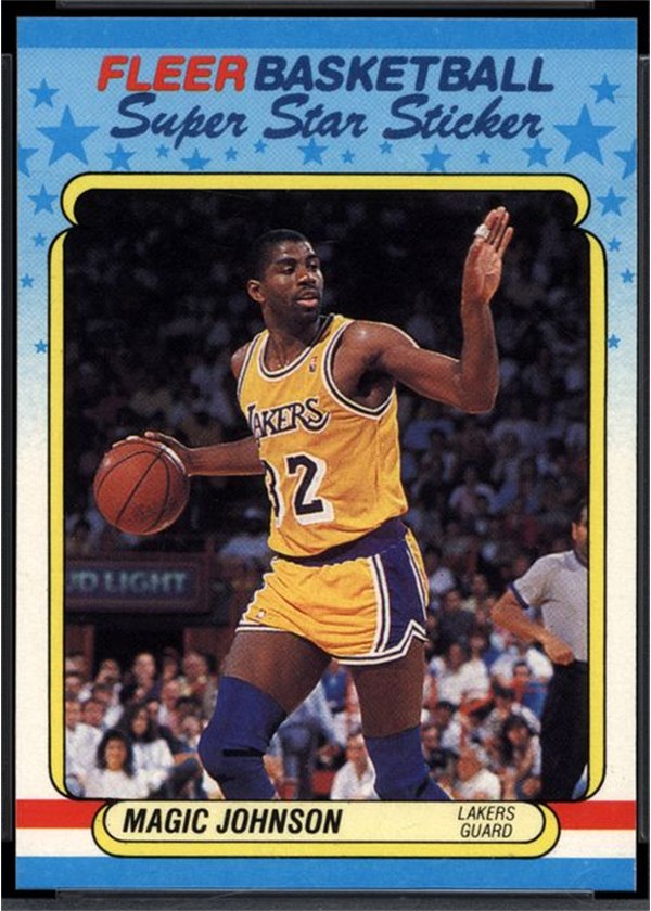 1988-89 Fleer Sticker #6 Magic Johnson, Los Angeles Lakers