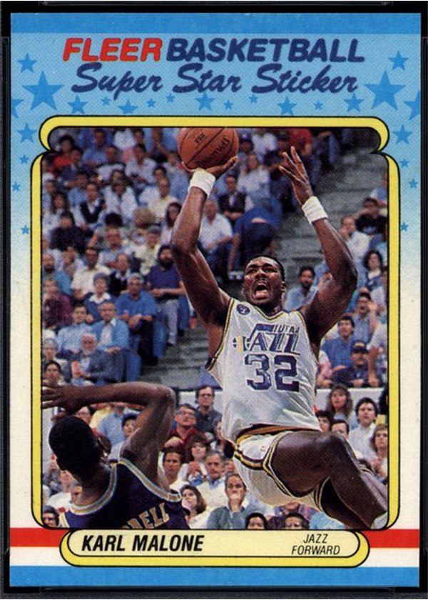 1988-89 Fleer Sticker #8 Karl Malone, Utah Jazz