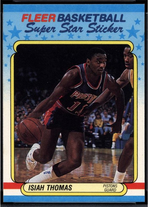 1988-89 Fleer Sticker #10 Isiah Thomas, Detroit Pistons