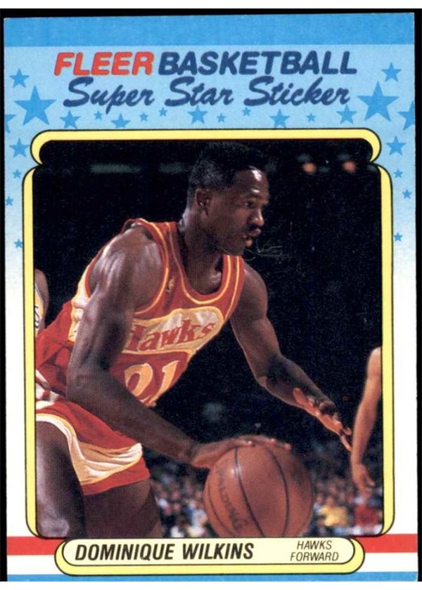 1988-89 Fleer Sticker #11 Dominique Wilkins, Atlanta Hawks