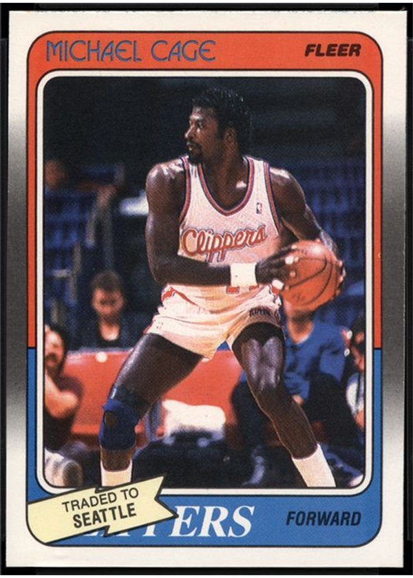 1988-89 Fleer #62 Michael Cage, Seattle SuperSonics