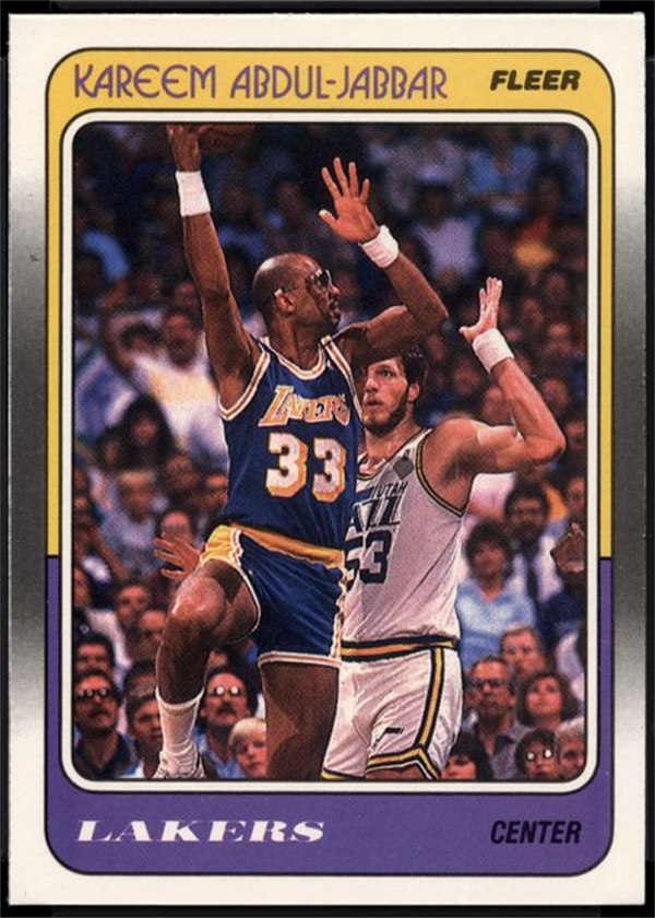 1988-89 Fleer #64 Kareem Abdul-Jabbar, Los Angeles Lakers
