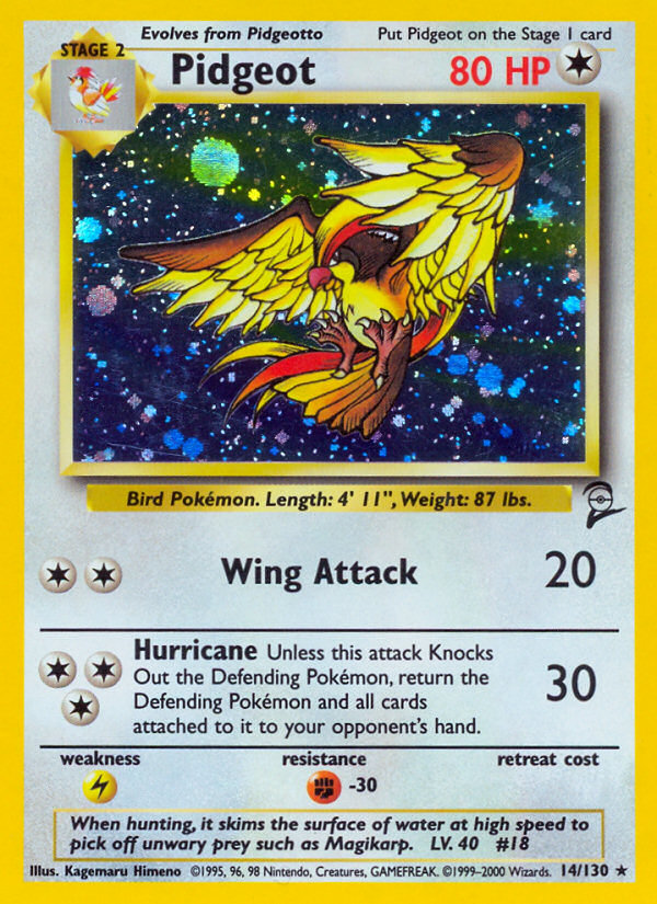 Pidgeot Base Set 2 front - Unlimited