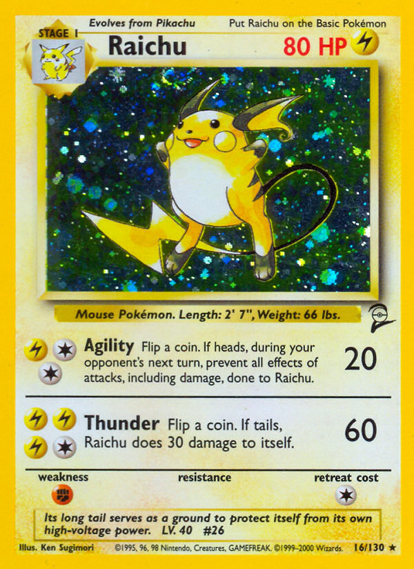 Raichu Base Set 2 front - Unlimited