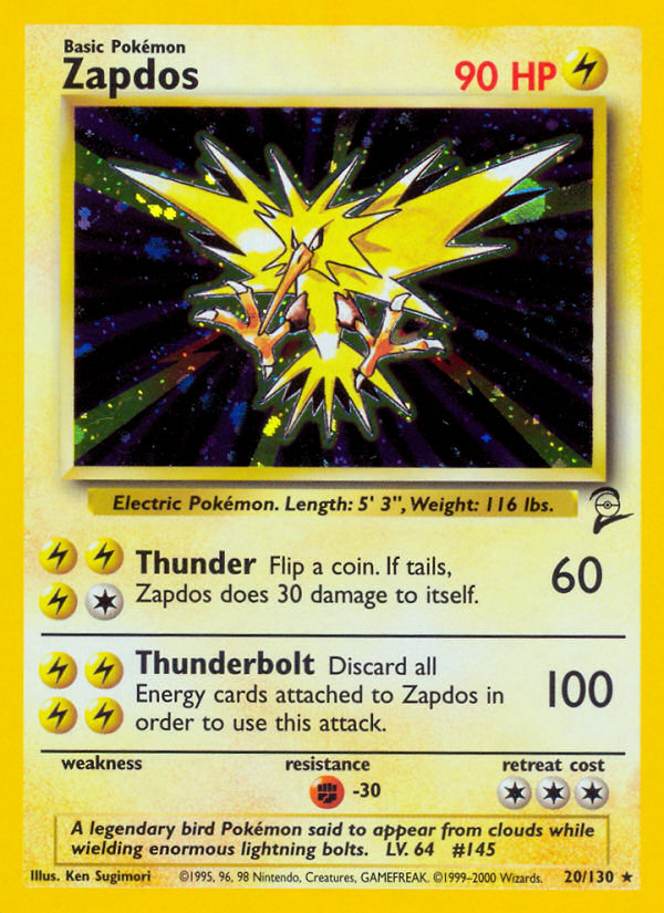Zapdos Base Set 2 front - Unlimited