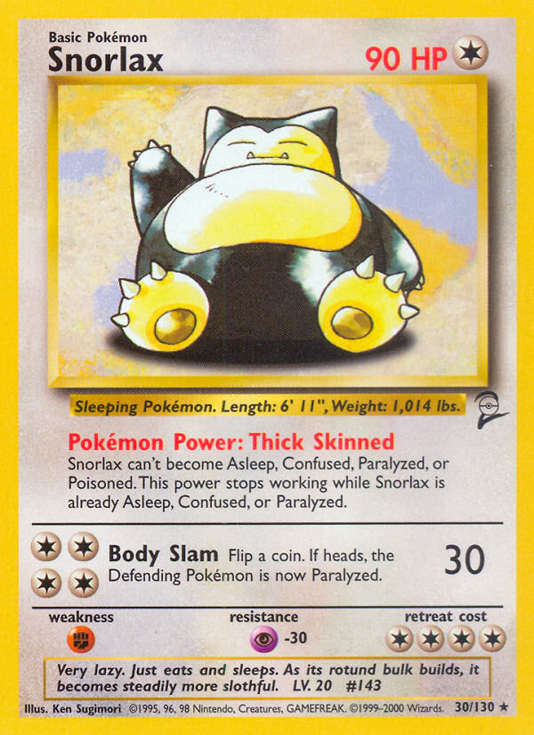 Snorlax Base Set 2 front - Unlimited