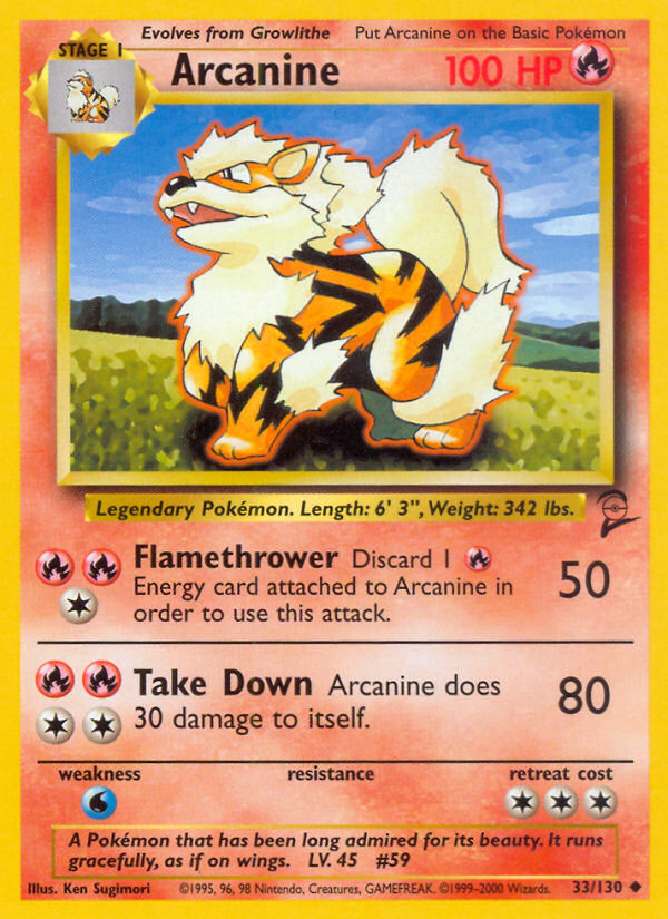 Arcanine Base Set 2 front - Unlimited