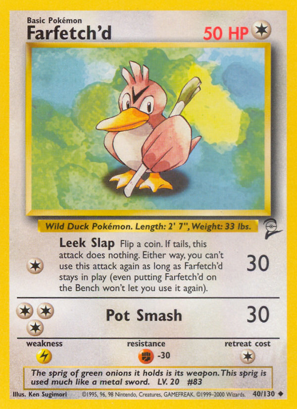 Farfetch'd Base Set 2 front - Unlimited