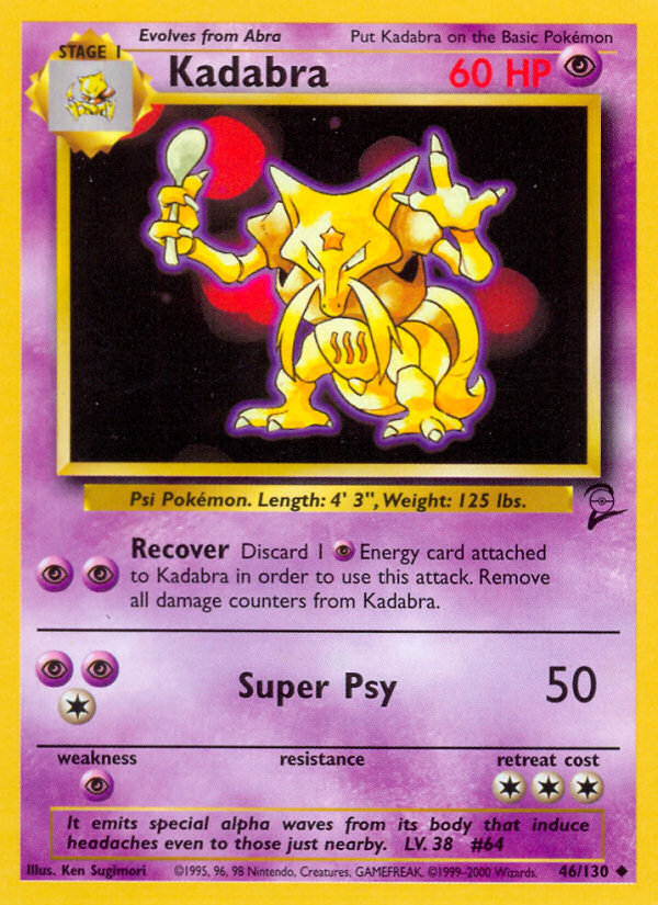 Kadabra Base Set 2 front - Unlimited