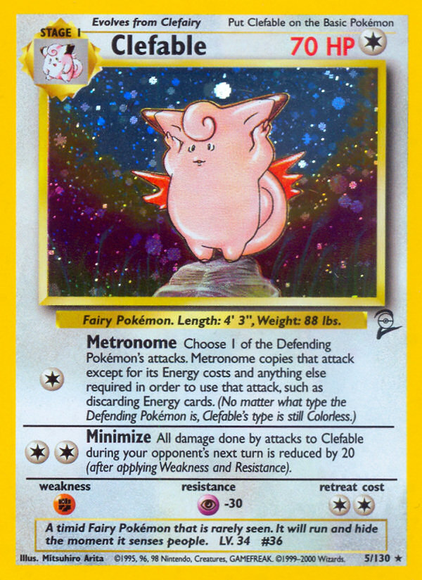 Clefable Base Set 2 front - Unlimited