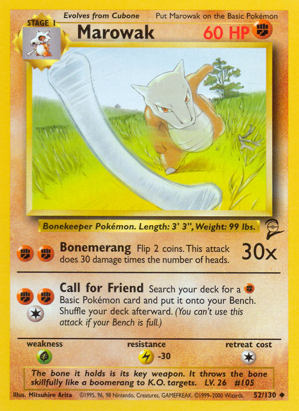 Marowak Base Set 2 front - Unlimited
