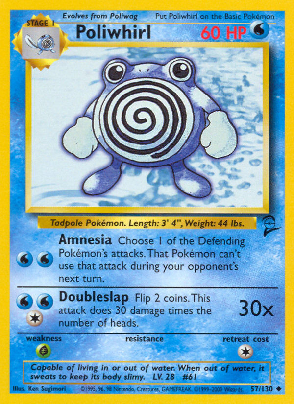 Poliwhirl Base Set 2 front - Unlimited